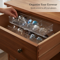 Stackable Clear Drawer Organizer for Cosmetics, Stationery, and Kitchen Tools