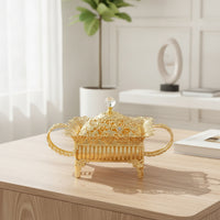 Fruit Bowl with Lid Openwork Hollow Carved Basket Multi-Use for Weddings