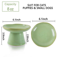 Ceramic Cat Bowl with Stand for Pets, Wide Mouth, Neck Protection