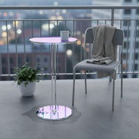 Space-Saving Transparent Round Side Table Easy to Match Home Furniture 7 Mm Thick Top for Reading Corner