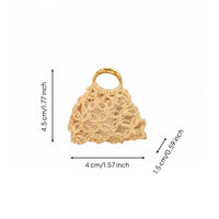 1:12 Scale Crocheted Doll Handbag Handmade Lace Crochet Tote Fine Workmanship Crochet Purse Handle