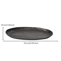 Metal decorative Tray with Textured Surface Sculptural Irregular Elliptical Tray Elegant Decorative Bowl for Coffee Table