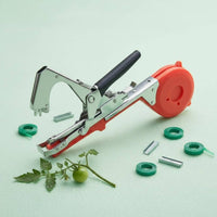 Metal Stapling Head Vegetable Stem Tying Machine Handheld Vine Tying Machine Reel Holder Plant Tie Black Grip for Farm, Garden