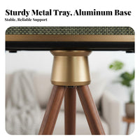 Anti-Vibration Wooden Speaker Stand Shock Absorption Solid Wood Speaker Holder Non-Marking Rubber Feet Audio Accessory Heavy Duty for Audiophiles, Home Studio, Living Room, Bedroom
