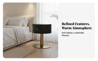 Italianinfluenced Round Side Table Light Luxury Cylindrical highlight Table Minimalist Design Nightstand Modern & aesthetic for Interior Designers, Homeowners, Bedroom, Small areas, Living Room, Lounge