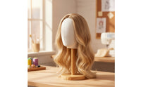 Mannequin Head with Wooden Base Hairpiece Stand with Wooden Base Compact for Milliners, Retailers, Styling Practice