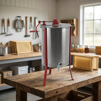 Manual Honey Extractor Stainless Hand-Operated Crank Honey Extractor Floor Standing Honeycomb Drum Rotator for Beekeepers, Hobbyists, Apiary