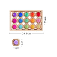 15 Pieces Translucent Gem Block Fine Motor Skills Wooden Gem Blocks Sunlight Rainbow Effect Acrylic Color Blocks for Young Children