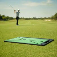 Velvet Golf Hitting Mat with Ball Tray Compact Golf Hitting Mat with Rubber Base Portable Non-Slip for Golfers, Beginners, Home, Backyard