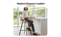 Light Luxury Upholstered High-Back Stool Modern Design Counter Chair with Footrest Home Furniture Comfortable Cushion for Homeowners, Adults, Bar Owners, Kitchen Island, Cafe, Pub, Dining Room