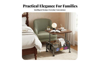 Bedside Cart Two Tier Sturdy Construction for Compact Rooms
