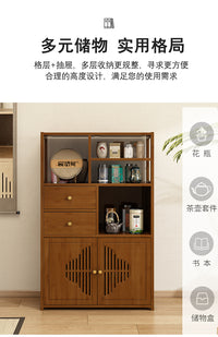 茶架子置物架茶室茶具收纳柜新中式客厅小型博古架茶叶摆放展示架 SJ-茶叶架70三层带抽
