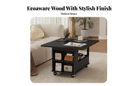 Height-Adjustable Rolling C-Shaped End Table Space-Saving Design Wheeled C-Table Multi-Functional Storage Trolley 360° rotating casters for Small Apartment Dwellers, Remote Workers, Students, Living Room, Beside Couch, Bedside, Home Office