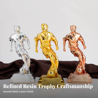 Electroplated Finish Soccer Player Award Fan Souvenir Football MVP Award Premium Design for Tournament Organizers, Clubhouse Display