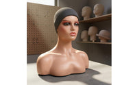 Female Mannequin Head with Shoulders Wide Shoulder Design Mannequin Head with Shoulders Versatile Hat and Scarf Display Bust for Salon Owners