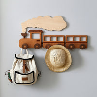 Coat Hook with   Form Top Drill Train Coat Hook Space-Saving Train Wall Hanger for Young Children