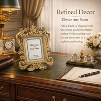 Photo Frame with Baroque Style for Wedding Guests, Dual Purpose Picture and Place Card Holder, White Ornate Table Decoration