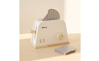 Natural Wooden Toaster Smooth Pretend Play Toaster Minimalist Playset Tabletop for Toddlers, Kids, Playroom, Nursery