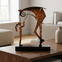 Abstract Female horse Figure Statue Zinc Alloy Minimalist Woman Figurine Balanced Proportions Metal Figurine on Base for Study
