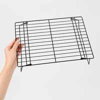 Foldable Cooling Rack, Black Metal Cooling Rack for Baking, Cooling Rack Cakes, Cookies, Pastry & Meat, Non-Adherent Surface