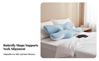 Skin-Friendly Butterfly Shaped Beauty Pillow Breathable Material Butterfly Shaped Pillow Machine Washable Cover for Sleeping, Bedroom
