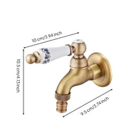 Wall-Mounted Faucet Vintage Brass Cold-Water Faucet Easy Control Bibcock for Laundry Room, Garden