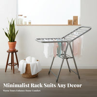 Space-Saving Folding Clothes Drying Rack Indoor Outdoor Use Foldable Laundry Rack Installation-No Assembly No Assembly Standing Clothes Airer Large Capacity for Apartment Dwellers, Families, Homeowners, Balcony, Bedroom, Small Areas, Outdoors