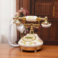 Antique Ceramic Telephone Collectible Retro Telephone High-Quality Vintage Phone Glossy for Home Office
