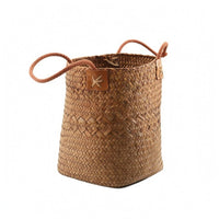 Handwoven Basket Fiber Braided Container Basket Textured for Floral Arrangements