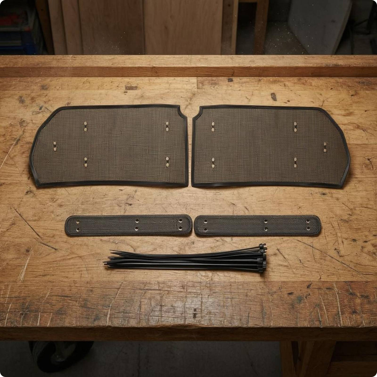 4 Pieces Front Grille Screen Vehicle-Specific Steel Wire Grille Mesh Car Accessory Mounting Holes Auto Part Cutout Fit