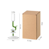 High-Temperature Fired Green Stem Candlestick Transparent Floral Glass Candlestick Decorative Glass Taper Candle Holder Smooth
