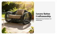 4 Pieces Waterproof 4-Piece Woven Sofa and Chair Set Outdoor Furnishing weather-resistant Garden Seating Group long-lasting Frame for Hotel Managers, Business Owners, Balcony, Patio, Terrace, rearyard
