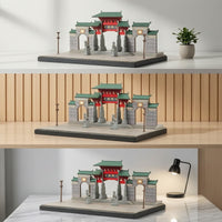 Miniature Temple Entrance 1:64 Scale Temple Model Detailed Scenic Model with Base for Collectors