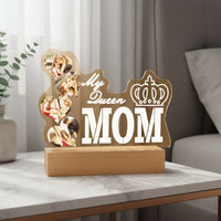 Mother's Day Gift Custom Photo Night Light Memorable Keepsake Acrylic LED Lamp USB Powered Engraved Acrylic Night Light Printed for Bedside, Bedroom, Desk