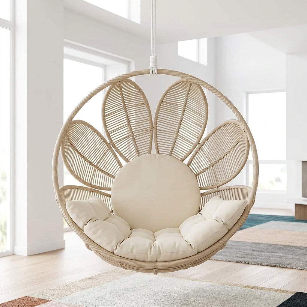 Hammock Chair Outdoor Egg Chair Rattan with Cushion 110x105x68cm