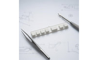 Raised Center Tab Keyboard Switch Assembly Molded Button Key Assembly Plastic Replacement Control Button Unit White