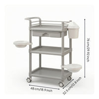 Waterproof 3-Tier Utility Cart Mobile Three Tier Rolling Cart Portable Heavy-Duty for Homeowners, Bathroom, Kitchen
