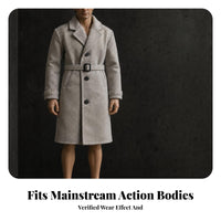6-Inch Action Figure Coat Flap Pockets Realistic Look Miniature Overcoat 1/12 Scale Trench Coat