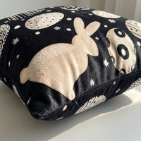 Easter Cushion Covers 45x45cm, Soft Throw Pillow Cases with Modern Black and White Bunny Egg Print, Festive Spring Scatter Cushions for Sofa, Living Room & Home Decoration