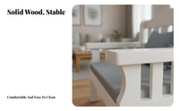 Minimalist Design Solid Wood Sofa Set Thick Cushions Modern Chinese Design Sofa Bench Long-Lasting 3 Piece Wooden Living Room Set High-Density Foam for Apartment Dwellers, Homeowners, Families, Lounge, Home