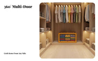 Collapsible Storage Box with Doors Transparent View Closet Container for Parents