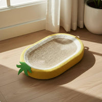 Wear Resistant Oval Cat Scratcher Bed Less Debris Oval Cat Scratcher Lounge Furniture Protection Curved Design for Multiple Cats