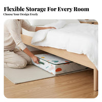 Flat Storage container with casters Space-Saving Organizer Box Slim dimensions for Renters