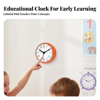 Wall Clock Timepiece Early Education Waterproof Easy to see Home Decor for Kids, Kitchen, Refrigerator, Shower