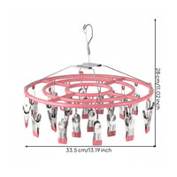 Rustproof Multi-Clip Clothes Dryer Windproof Hook Sock Drying Rack Space Saving Underwear Drying Rack Strong Grip Clips for Balcony