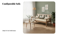 Nordic Design Wooden Frame Sectional two-season Season Use Configurable Sofa Set Space Saving Living Room Furnishing abrasion Resistant Upholstery for Apartment Dwellers, Pet Owners, Homeowners, Small Spaces, Lounge Area