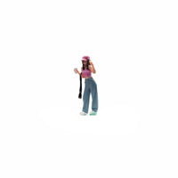 Girl Miniature Detailed 1/64 Scale Female Figure Hand Painted Miniature Girl Figurine for Diorama Builders, Hobbyists, Sand Tables