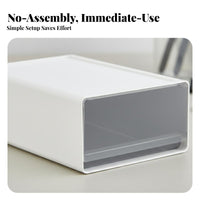 Stackable File Box Effortless-Pulling Drawers 3-Drawer Storage Unit