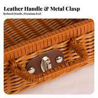 Faux Rattan Suitcase Portable Vintage Rattan Suitcase Woven Storage Trunk Multifunctional Handwoven Decorative Trunk for Wedding