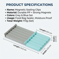 NAS Refrigerator Bag Sealer Clips for Kitchen, Reusable Bag Sealing Clips for Home Cooks, Sealer Clip Storage Set